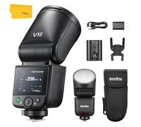 GODOX V1 mid N V1mid N Flash compatible con Nikon, TTL flash de cabeza redonda Speedlight 2.4G inalámbrico HSS 1/8000s estroboscópico con batería de 2200mAh, 650 flashes de potencia completa