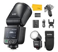 GODOX V1 mid N V1mid N Flash compatible con Nikon, TTL flash de cabeza redonda Speedlight 2.4G inalámbrico HSS 1/8000s estroboscópico con batería de 2200mAh, 650 flashes de potencia completa