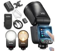 Godox V1 Mid O Flash para Olympus & Panasonic, Speedlite de 55Ws, óptica 24mm, más de 650 Disparos, TTL/HSS 1/8000s, Compatible con E-M1 Mark III E-M5 III E-M10 III E-M10 IV GH5 II GH6 G9 G95 G90