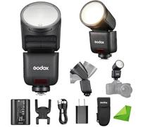 Godox V1 Mid O Speedlite de Cabeza Redonda para Olympus/Panasonic, Flash TTL HSS 1/8000s con Pantalla Táctil a Color y Batería de 650 Disparos, Compatible con Olympus Pen-F E-M1 Panason S5 IIX S1