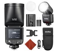 Godox V1 Mid S para Sony V1 Mid-S Flash Cámara 55Ws Speedlite Cabeza Redonda TTL Mini Flash con Difusor Zapata Caliente,2,4G HSS 1/8000s,Pantalla Táctil Color,USB-C,Compatible A7CII A6700 y AK-R1