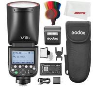 Godox V1 Pro C V1PRO-C V1C Pro TTL Flash de Cámara Redonda de Iones de Litio Compatible con Canon, 76W HSS 1/8000S, Batería de Litio Incorporada, Luz de Estilo LED, Flash Externo Innovador Su-1