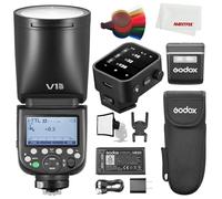 Godox V1 PRO V1 PRO N TTL - Flash para cámara Nikon 76Ws HSS 1/8000s, con disparador de flash inalámbrico GODOX X3N TTL para cámaras Nikon