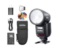 GODOX V1 V1Pro S TTL - Flash de cámara de cabeza redonda de iones de litio compatible con Sony Auto Flashes,2.4G inalámbrico 1/8000s HSS 1.3s Tiempo de reciclaje M/TTL Modo desmontable Sub Flash