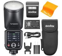 Godox V100-N V100N Flash TTL para Cámaras Nikon, Godox V1PRO-N Actualizado,100 WS Flash de Cabeza Redonda Decon Pantalla OLED y SU-1, 2,4 G HSS 1/8000 s Li-Ion 7,2 V/2980 mAh