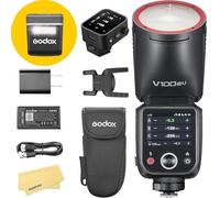 Godox V100C V100 C Flash Cámara de Cabeza Redonda con Disparador de Flash X3-C para Canon,100W 2.4G TTL1/8000 HSS,400 Flashes Máxima Potencia,Batería Iones Litio 7.2 V/2980mAh,Tiempo de Recarga 1.7s