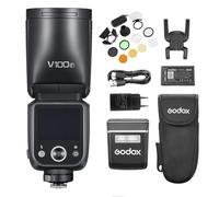 Godox V100F 100W Flash Speedlite Cabeza con Kit AK-R1, HSS de 1/8000 s, Modo Flash M/TTL, Luz de Modelado LED integrada, 400 Destellos a máxima Potencia para cámaras FUJIFILM