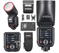 Godox V100S Flash de cabeza redonda pantalla táctil, 100Ws Global Shutter Flash Sync 1/80000, 1/8000 HSS, batería de litio incorporada, lámpara de modelado de 10 niveles LED (Godox V100S para Sony)