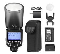 Godox V1F Speedlite Flash, 76Ws 2.4G Sincronización de Alta Velocidad 1/8000s 2600mAh Rundkopf V1 Speedlight para Fuji Cámara (V1-F)