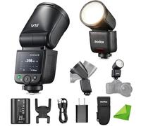 Godox V1mid-N Flash para Nikon con Cabeza Redonda TTL, HSS 1/8000s, 55Ws de Potencia, 1.7s de Reciclaje, 650 Destellos, Pantalla Táctil a Color, Sistema 2.4G X, Compatible con Nikon Z6/ZFC/D810/D750