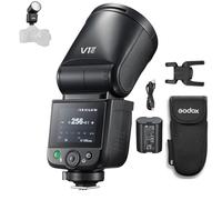Godox V1midC Flash Redondo TTL para cámaras Canon, 55 W, 650 Disparos, con luz de Modelado LED de 2 W, Zoom automático/Manual, HSS a 1/8000 s, Tiempo de Recarga de 1,7 s, batería de 2200 mAh