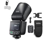 Godox V1midO TTL - Flash de cámara de 55 W con cabezal redondo, 650 flash, zoom A/M con luz LED de 2 W, 1/8000 s HSS, tiempo de reciclaje de 1,7 s, batería integrada de 2200 mAh para cámaras Olympus