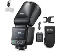 Godox V1midS TTL - Flash de cámara de cabeza redonda, flash de 55 W, 650 flash, zoom A/M 1/8000 s HSS, tiempo de reciclaje de 1,7 s con luz LED de ajuste de 2 W, batería integrada de 2200 mAh para