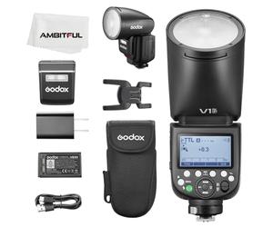 Godox V1Pro F Cámara de cabeza redonda Flash 2.4G X inalámbrico HSS 76Ws TTL Li-ion Cámara de cabeza redonda Speedlight con flash externo SU-1 para Fujifilm