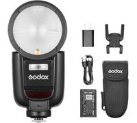 Godox V1Pro-F Flash Speedlite con Cabezal Redondo para Fuji, con Flash secundario Desmontable SU-1, batería de Carga USB-C, Flash Speedlight TTL HSS inalámbrico de 2,4G X para cámara Fuji.