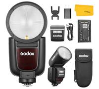 GODOX V1Pro-F V1Pro F Cabeza Redonda Flash Speedlite Compatible para Fujifilm, 2.4G Inalámbrico TTL Speedlight HSS 1/8000s, 2980mAh Li-Ion de la batería, Desmontable Sub Flash Soporte Tipo-C
