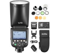 GODOX V1ProF TTL Flash Speedlite Cabeza + Kit AK-R1, HSS de 1/8000 s, Modo Flash M/TTL, Recarga de 1,3 Segundos y Adaptador de Corriente USB-C. Compatible con cámaras FUJIFILM