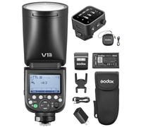 GODOX V1PRON Flash Redondo + Disparador de Flash X3, 1/8000 seg. HSS, Tiempo de Carga de 1,3 seg., Modo de Flash M/TTL, 22 Niveles de Potencia de Flash Ajustables, con Cable Tipo C para cámaras Nikon