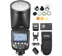 GODOX V1PRO S Unidades de Flash + 24 geles de Flash de cámara de Cabezal Redondo para cámaras Sony