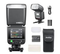 Godox V480-F Flash para Fujifilm, TTL, GN50 de Alta Potencia, Control por Pantalla táctil, Carga USB-C, Tiempo de Reciclado de 1,7s, 650 Destellos de máxima Potencia, 2,4G X inalámbrico, 1/8000s HSS