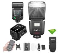 Godox V480 F Flash TTL V480-F con Disparador X3-F para cámaras Fuji, GN50 1/8000 HSS, Flash de máxima Potencia 650, Tiempo de Recarga de 1,7 s, conexión inalámbrica 2,4 G, Flash con Pantalla táctil.