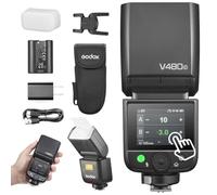 Godox V480 Flash V480C Flash de cámara, batería de litio integrada, 1/8000 HSS, TTL inalámbrico 2.4GX, tiempo de reciclaje de 1.7s, 650 pops de potencia completa para cámara Canon (V480C)