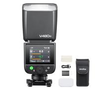 Godox V480-N Flash para Nikon, TTL, GN50 de Alta Potencia, Control por Pantalla táctil, Carga USB-C, Tiempo de Reciclado de 1,7s, 650 Destellos de máxima Potencia, 2,4G X inalámbrico, 1/8000s HSS