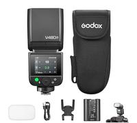 GODOX V480F TTL - Flash de cámara para Fuji, GN50 Speedlite 650, número de flashes 1/8000s HSS 1,7 s, tiempo de recarga, luz LED integrada de 5600 K con difusor, compatible con cámaras Fujifilm