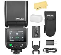 Godox V480O Flash TTL para Olympus Cámara Speedlite, GN50, Batería de Iones de Litio de 7,2 V/2200 mAh, 650 Destellos a Máxima Potencia, Tiempo de Recarga de 1,7s,Lámpara de Modelado LED de 10 Niveles