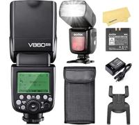 Godox V860II-N Cámara Flash para Nikon D800 D700 D7100 D5200 D300 D300S D3200 D3100 D200 D70S D810 D610 D90 D750,650 Flashes de Máxima Potencia,Batería Iones Litio 11.1V/2000mAh,Tiempo Recarga 1.5s