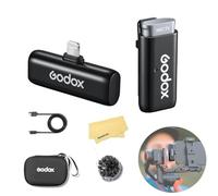 GODOX Virso M2 2.4 GHz Sistema de Micrófono Inalámbrico con Receptor y 2 Transmisores,Compatible con Cámaras y Teléfonos Inteligentes,Ideal para Entrevistas,Vídeos,Podcasts y Vlogs en Youtube