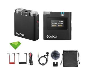 Godox Virso S M1 Micrófono inalámbrico Lavalier para cámaras Sony, micrófono de 2,4 GHz, rango de 650 pies (200 m), con transmisor y receptor para YouTube, entrevista, video, podcast, Vlog, etc.