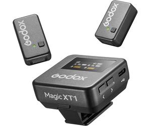 GODOX WEC Kit2 Micrófono Lavalier inalámbrico USB C, batería de 8 horas de duración, micrófono inalámbrico de doble canal 2.4G, transmisión de 650 pies, cancelación de ruido con funda de carga para