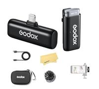 GODOX WES1 Kit1 2.4GHz con Sistema de Micrófono Inalámbrico,Mini Cuerpo,Relación Señal-Ruido de 70dB,Sonido Sin Pérdida de 48kHz y 16 bits,Transmisión Estable de 200m(Monocanal Kit Versión Relámpago)