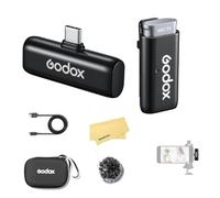 GODOX WES2 Kit1 2.4GHz con Sistema de Micrófono Inalámbrico,Mini Cuerpo,Relación Señal-Ruido de 70dB,Sonido Sin Pérdida 48kHz y 16 bits,Transmisión Estable de 200m(Kit de un Solo Canal Versión USB-C)