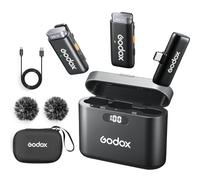 GODOX WES2 KIT2 Micrófono Lavalier inalámbrico, certificado MFi, reducción de ruido ENC, grabación profesional de 48 kHz/16 bits, alcance de 200 m, transmisor 2 en 1, compatible con tipo C (WES2 KIT2)