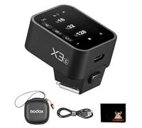 Godox X3 S - Guía de flash inalámbrica con pantalla táctil TLL, medición automática, sincronización de alta velocidad, batería de litio integrada, luz de estudio, disparador inalámbrico, compatible