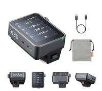 Godox X3ProC TTL Trigger - Disparador de flash inalámbrico para cámara de fotos de 2,4 G, pantalla táctil a todo color, 32 canales, 16 grupos con 3 modos de grabación, batería de litio integrada