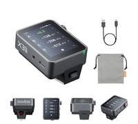 Godox X3ProS TTL Trigger - Disparador de flash inalámbrico para cámara de fotos de 2,4 G, pantalla táctil a todo color, 32 canales, 16 grupos con 3 modos de grabación, batería de litio integrada
