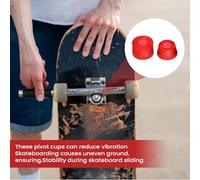 Godpqiui Bujes De Skateboard, Accesorios Deportivos con Copas Pivote, Separador de Rodamientos con Amortiguador para Longboard, para Patinaje Exterior Parque Calle Competición Trucos Y Principiantes