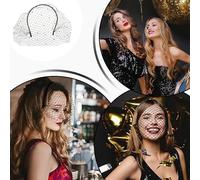 Godpqiui Diadema de Tul de Malla, Elegante Rebecilla de Luto Negro con Aro para Cabello, Diadema de, Complemento para Peinados en Bodas, Fiestas de Té y Eventos