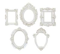 Godpqiui Mini Marcos Vintage,5 Antiguos Pequeños de Resina para Fotos,Mini Portarretratos | para Pared Hogar Galería Museo Hotel Decoración Bisutería