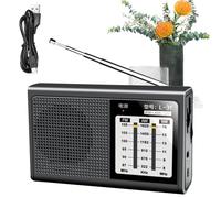 Godpqiui Radios Portátiles De Onda Corta - Radio Compacto de Onda Corta,Recepción Óptima, Funciona con Pilas para Exteriores, Senderismo, Camping, Hogar y Escritorio
