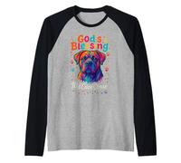 God'S Blessing Cane Corso Dog Paw Faith Colorful Dot Design Camiseta Manga Raglan