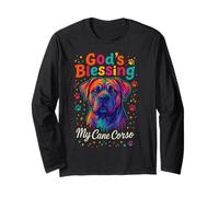 God'S Blessing Cane Corso Dog Paw Faith Colorful Dot Design Manga Larga