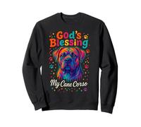 God'S Blessing Cane Corso Dog Paw Faith Colorful Dot Design Sudadera