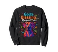God'S Blessing Great Danés Dog Faith Fun Colorful Dots Design Sudadera
