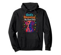 God'S Blessing Great Danés Dog Faith Fun Colorful Dots Design Sudadera con Capucha