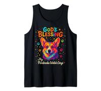 God'S Blessing Pembroke Welsh Corgi Dog Paw Faith Colorido Camiseta sin Mangas