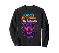 God'S Blessing Rottweiler Dog Faith Fun Colorido Diseño Arte Sudadera